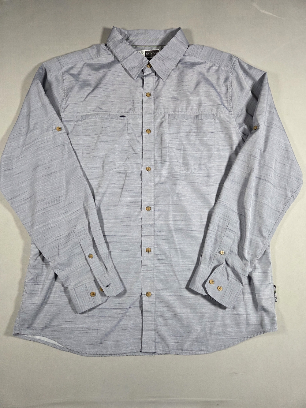 Exofficio Mens 2XL Insect Shield Heather Grey Button Down Shirt